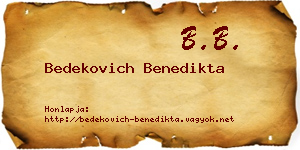 Bedekovich Benedikta névjegykártya